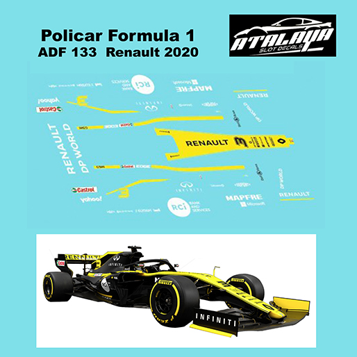 Atalaya Decals ADF133 Policar Formula 1, Renault 2020 Atalaya Decals ADF133 Policar Formula 1, Renault 2020